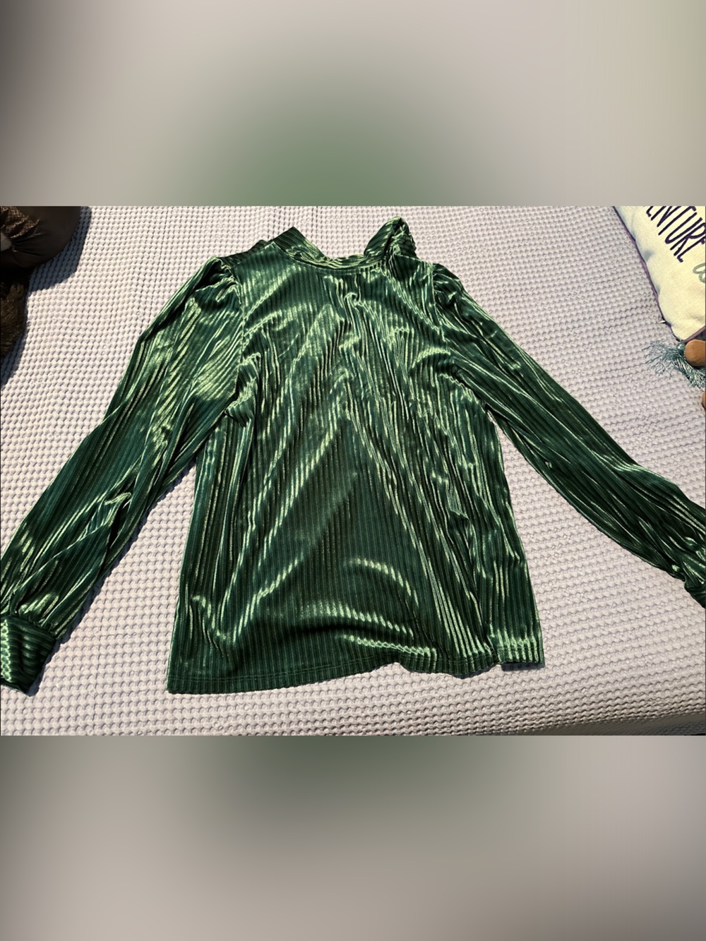 Cable & Gauge Shimmering Emerald Green Long Sleeve Top